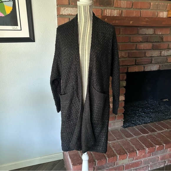 Anthropologie Sweaters - Anthropologie Honeycomb Cardigan Duster in Black Sz S